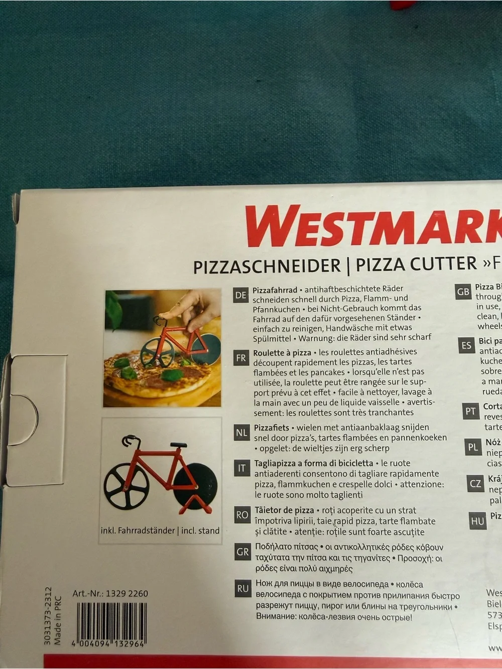 NIB Westmark German Stainless Steel Bike Pizza Cutter